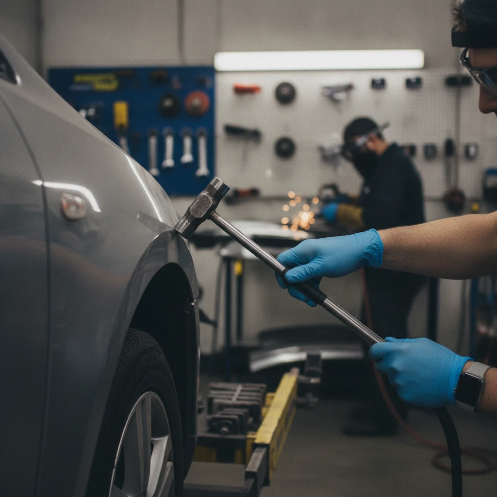 The Houston auto body repair costs repair process at a Houston auto body shop